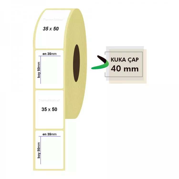 35mm x 50mm Termal Etiket (Sticker)