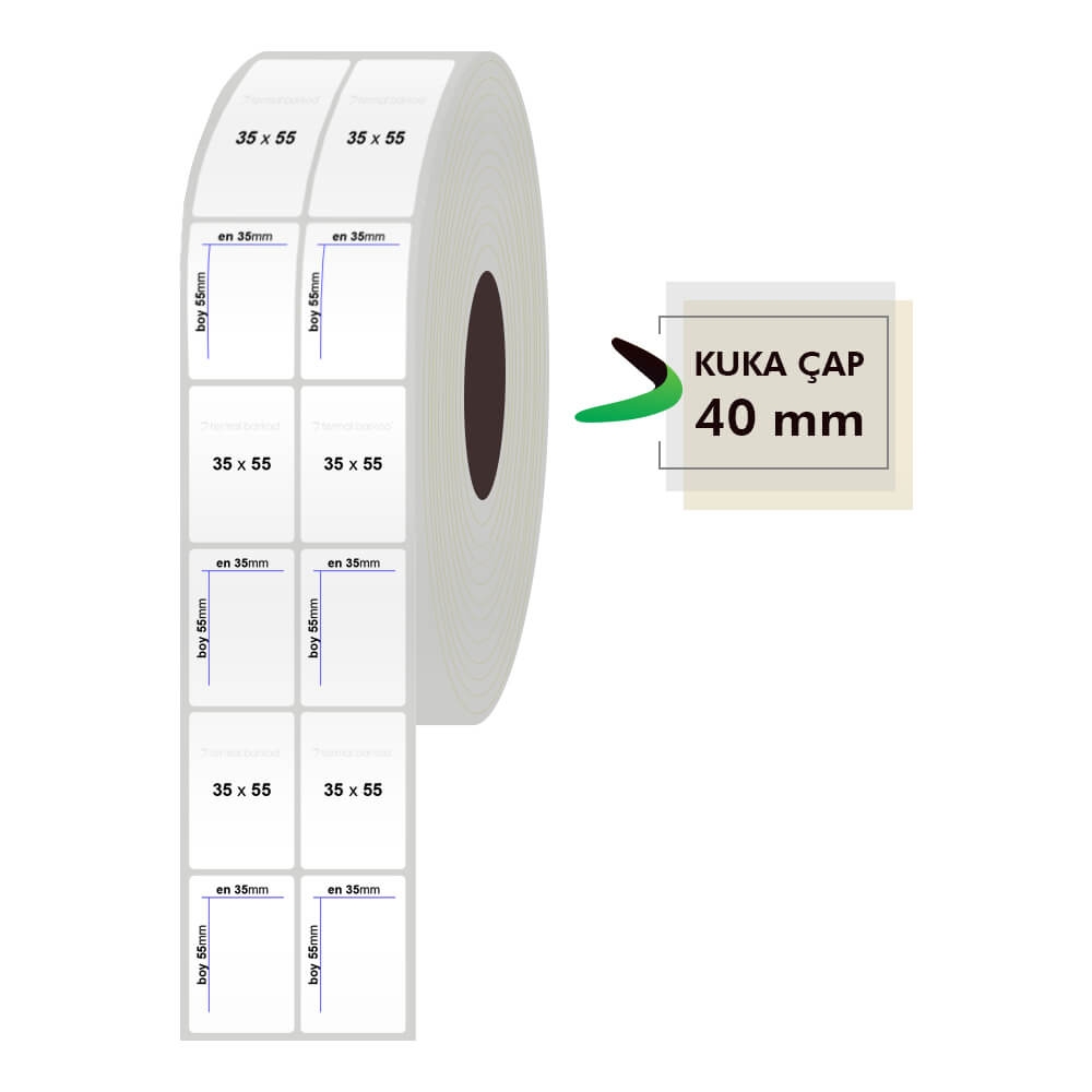 35mm x 55mm 2li Silvermat Etiket