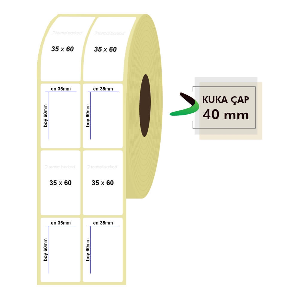 35mm x 60mm 2'li Termal Etiket