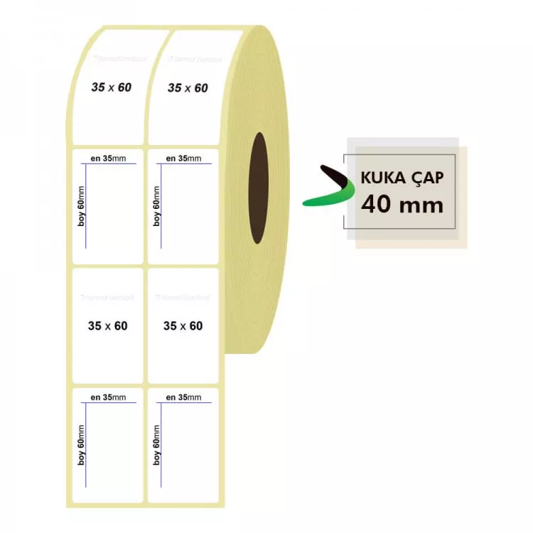 35mm x 60mm 2'li Vellum Etiket