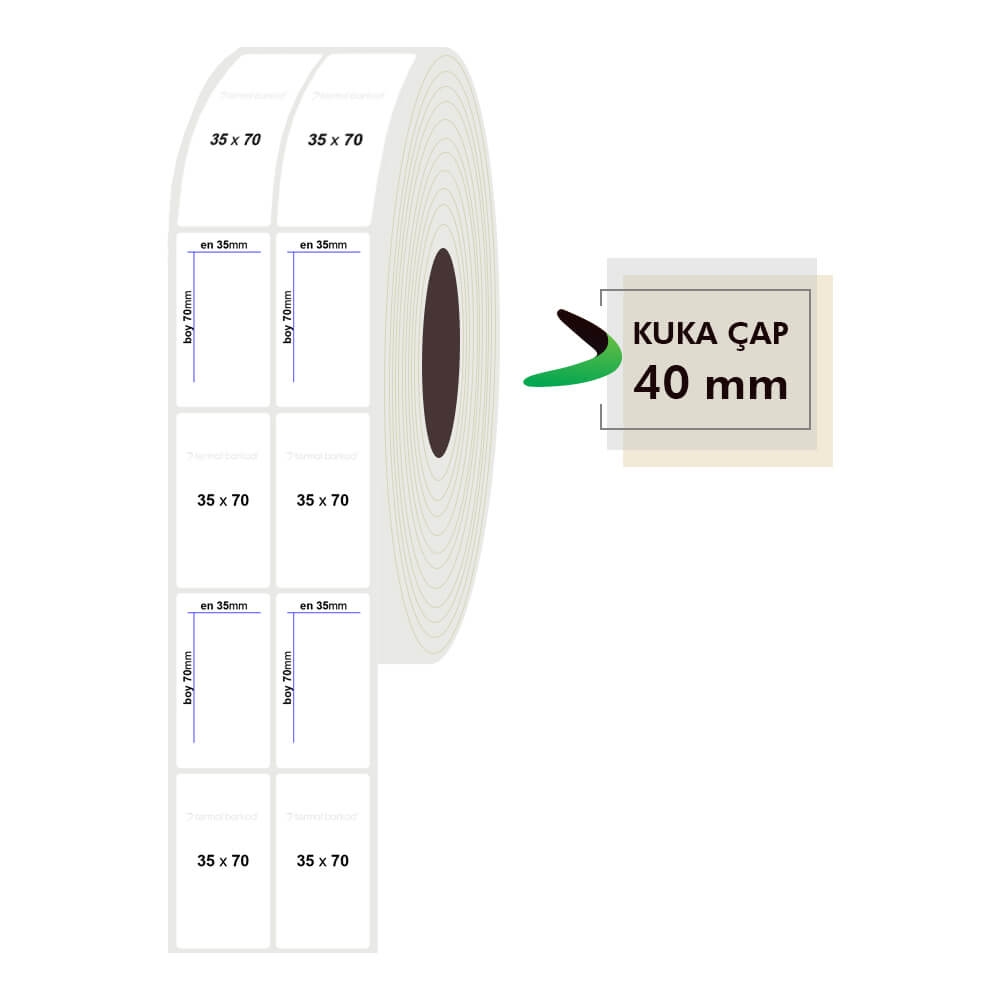 35mm x 70mm 2li PP Opak Etiket