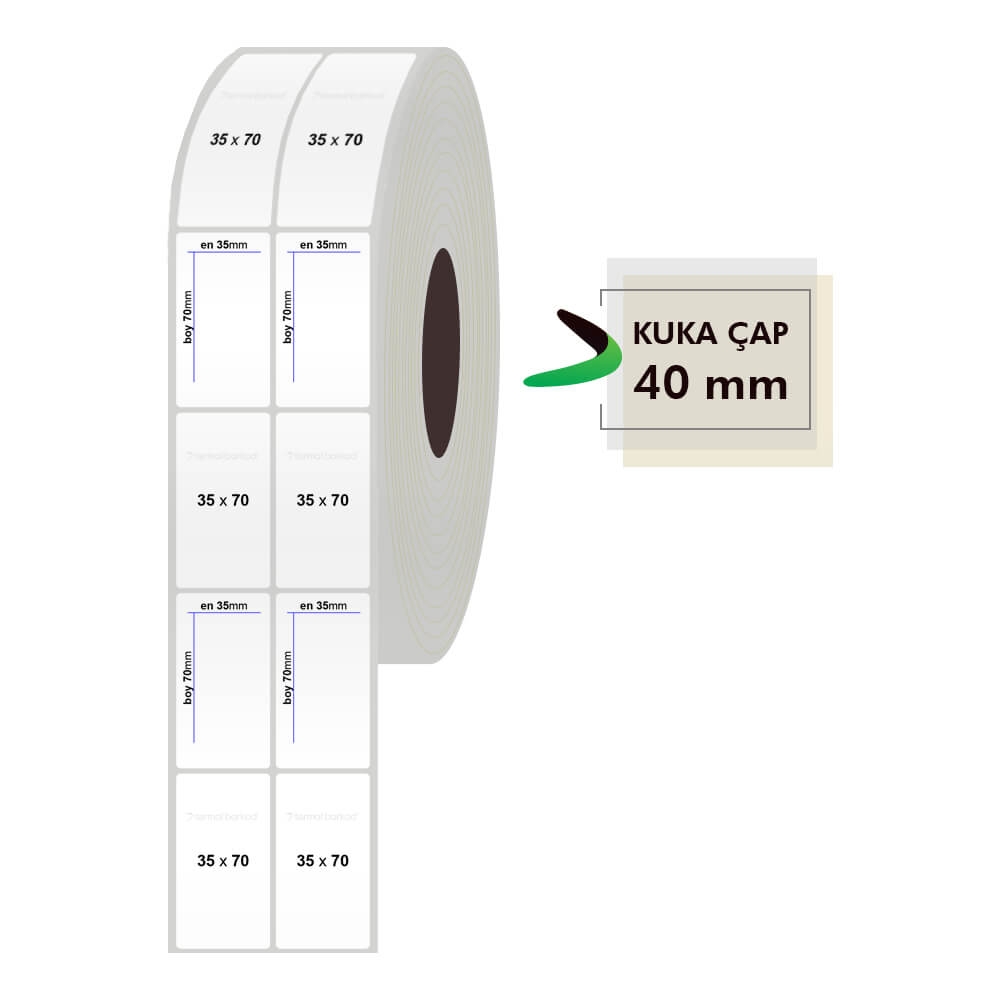 35mm x 70mm 2li Silvermat Etiket
