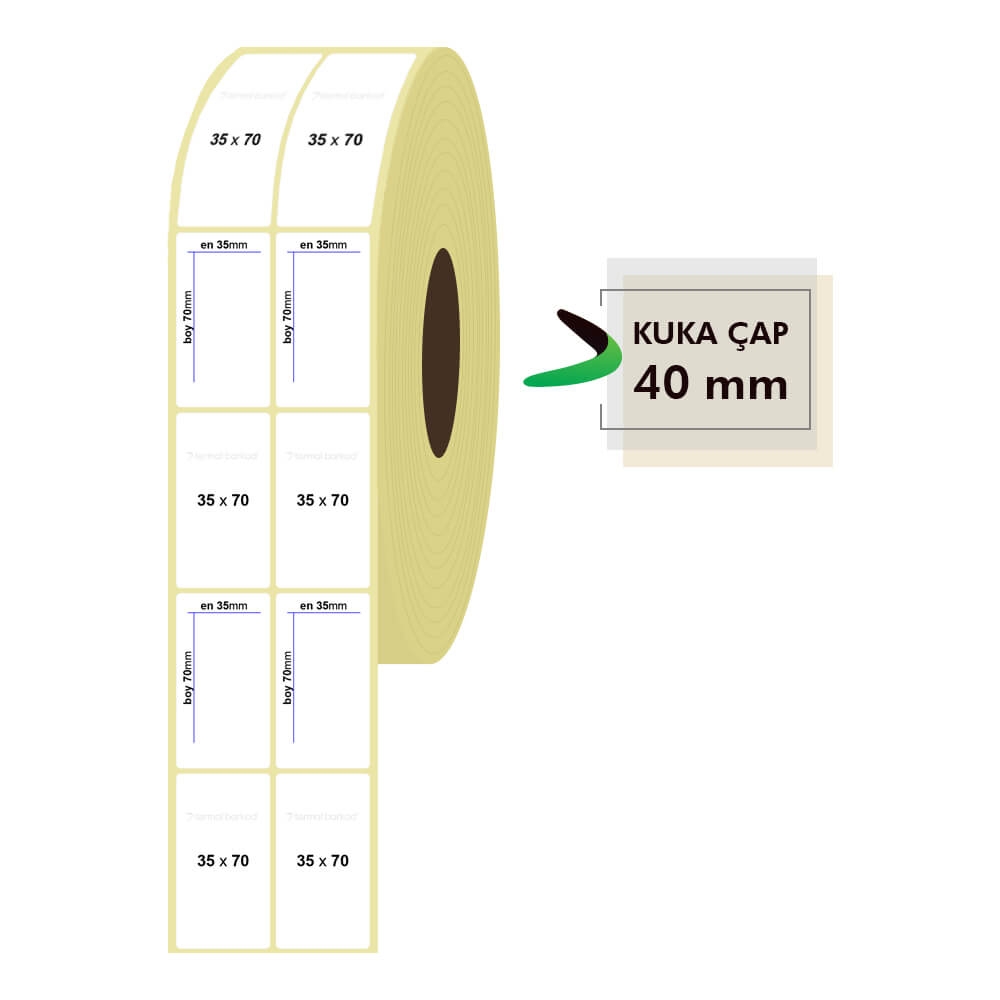 35mm x 70mm 2li Termal Etiket