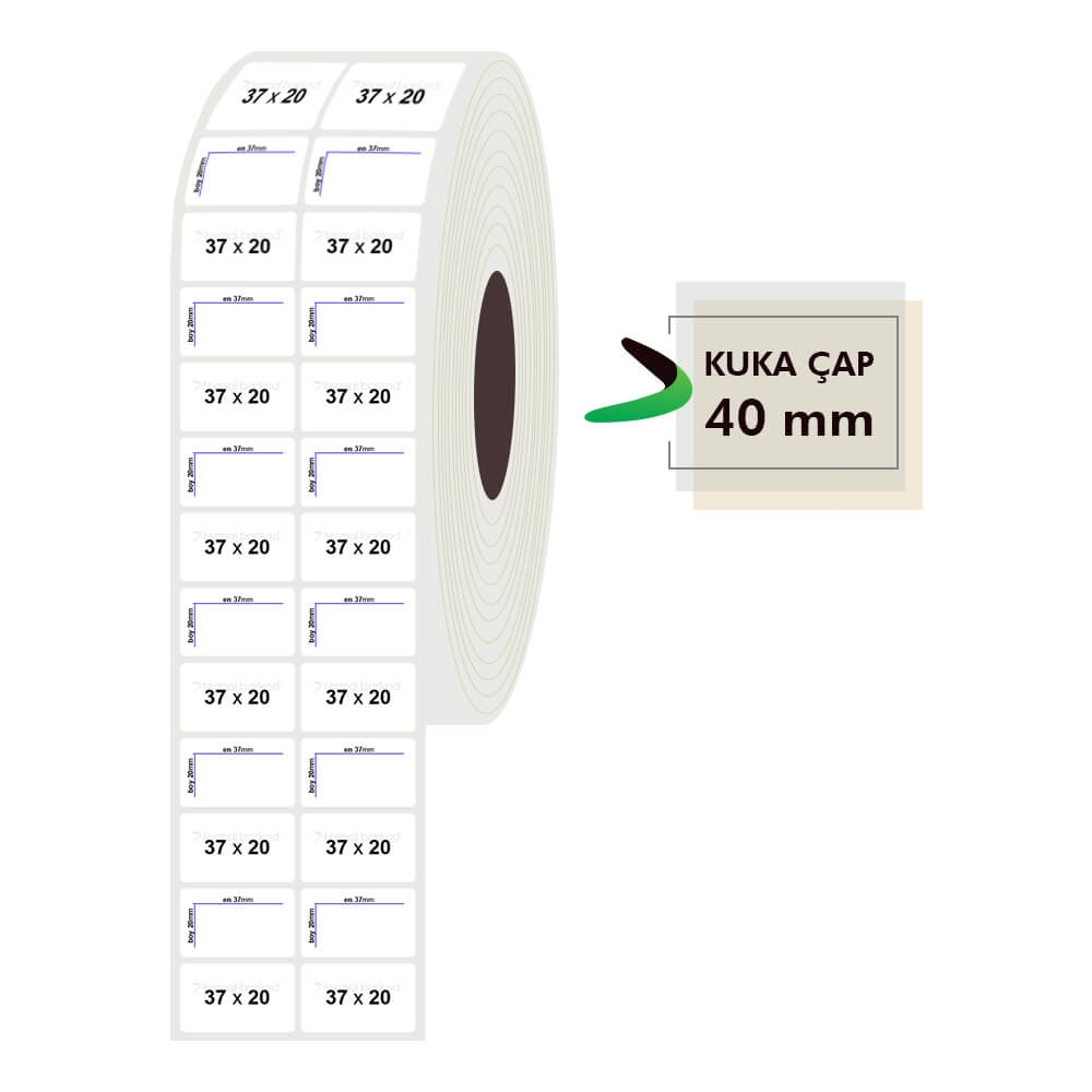 37mm x 20mm 2li Pp Opak Etiket