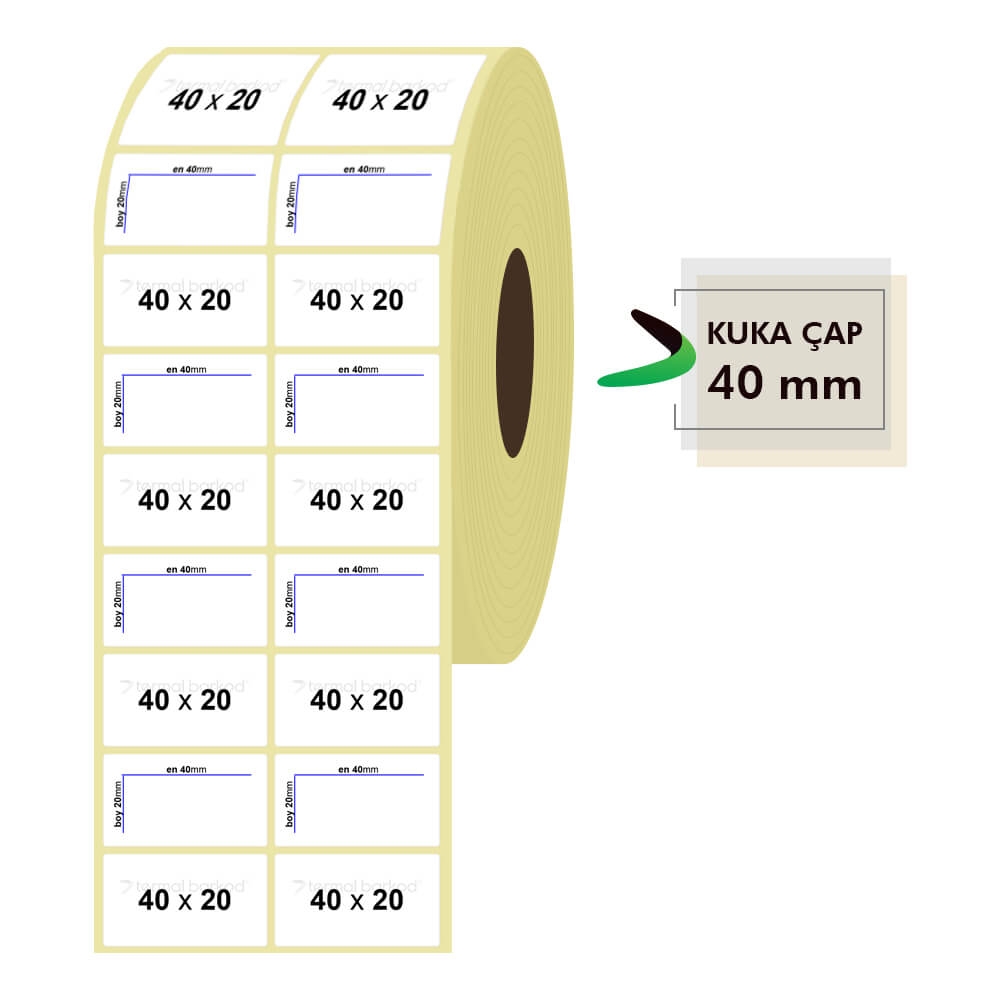 40mm x 20mm 2li Vellum Etiket