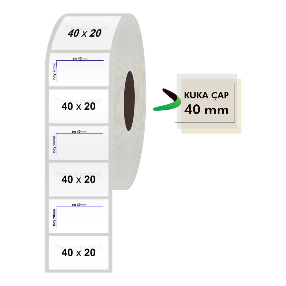 40mm x 20mm Silvermat Etiket