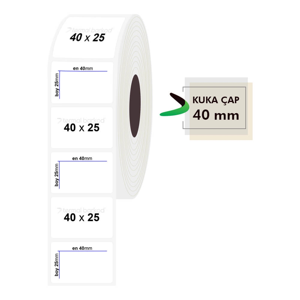 40mm x 25mm Şeffaf Etiket