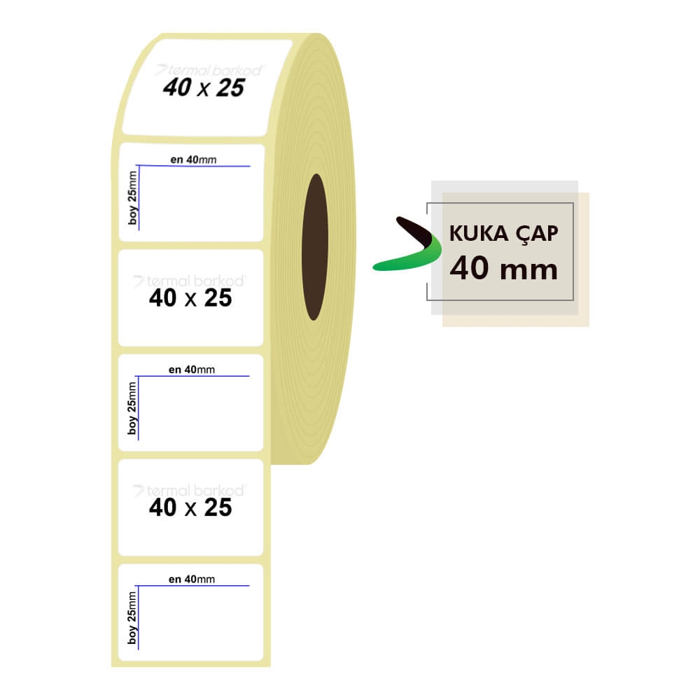 40mm x 25mm Termal Etiket