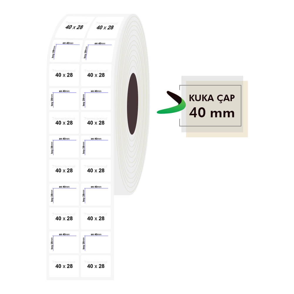 40mm x 28mm 2li PP Şeffaf Etiket