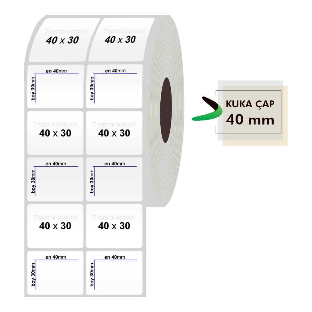40mm x 30mm 2'li Silvermat Etiket