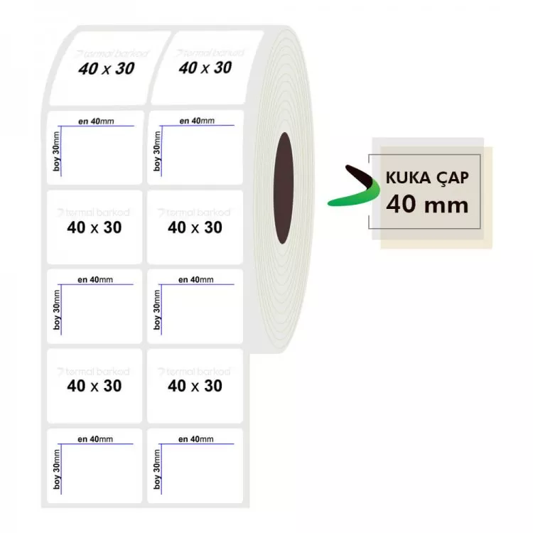 40mm x 30mm 2'li Opak Etiket