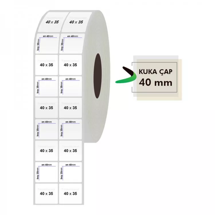 40mm x 35mm 2li Silvermat Etiket