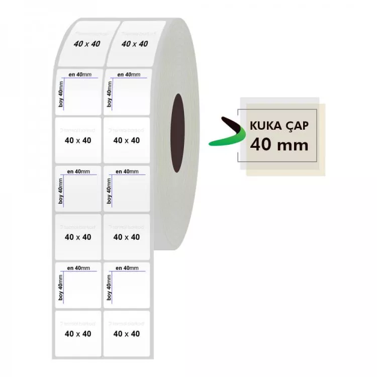 40mm x 40mm 2li Silvermat Etiket