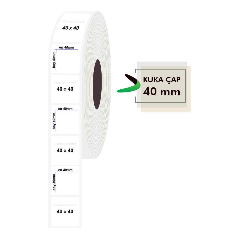 40mm x 40mm PP Şeffaf Etiket