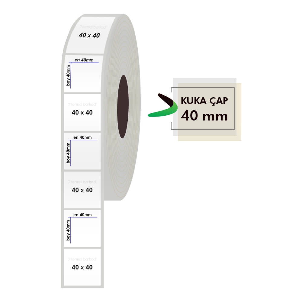 40mm x 40mm Silvermat Etiket