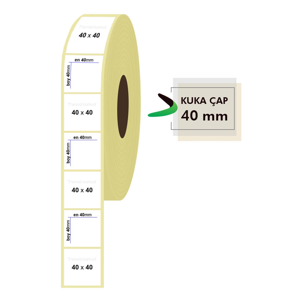 40mm x 40mm Termal Etiket