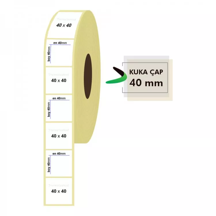 40mm x 40mm Vellum Etiket