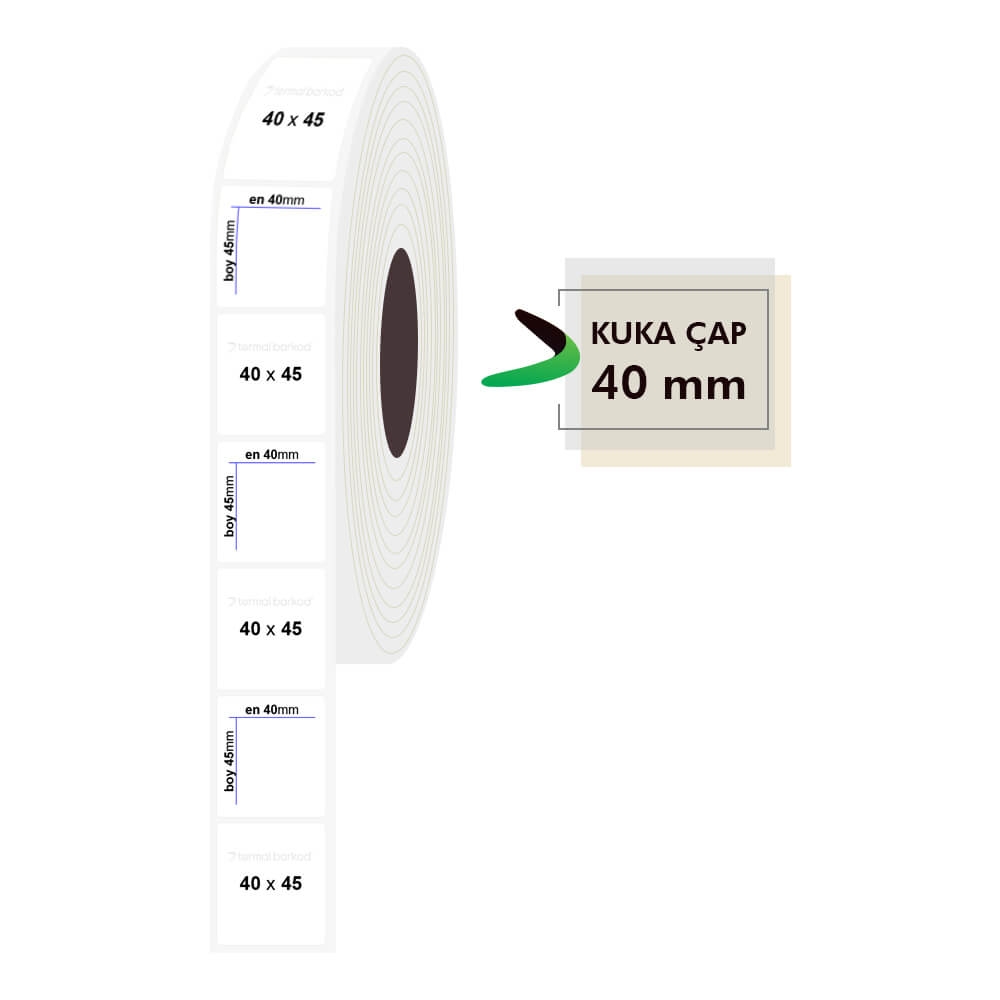 40mm x 45mm PP Şeffaf Etiket