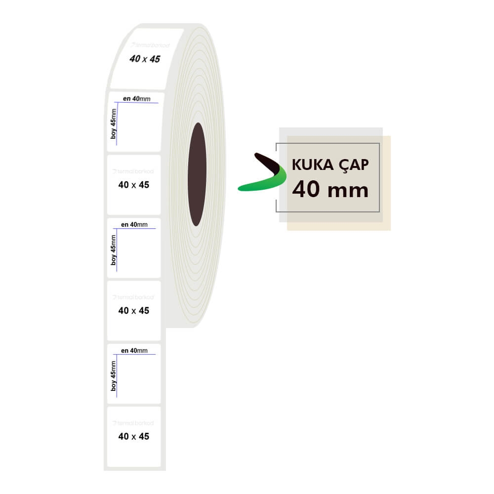 40mm x 45mm Pp Opak Etiket
