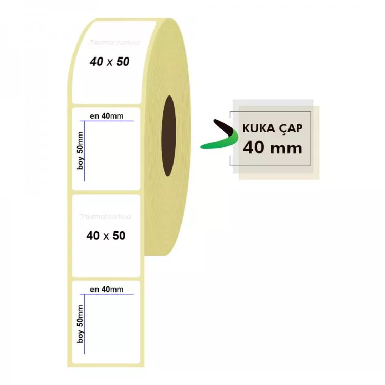 40mm x 50mm Termal Etiket (Sticker)