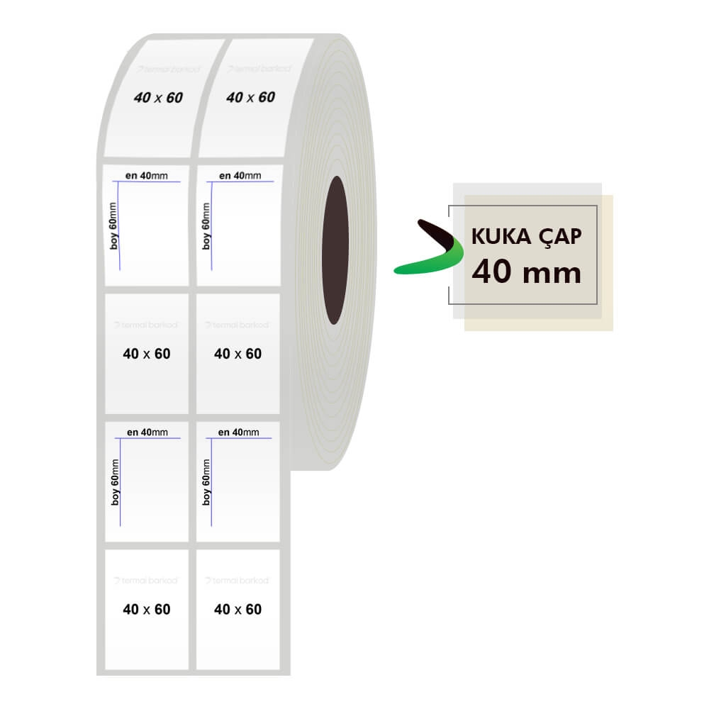 40mm x 60mm 2'li Silvermat Etiket