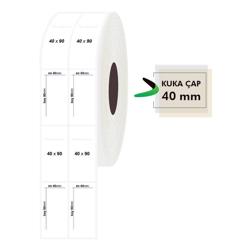40mm x 90mm 2li PP Şeffaf Etiket