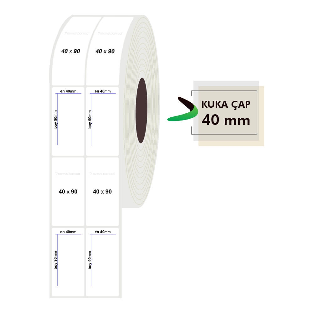 40mm x 90mm 2li PP Opak Etiket