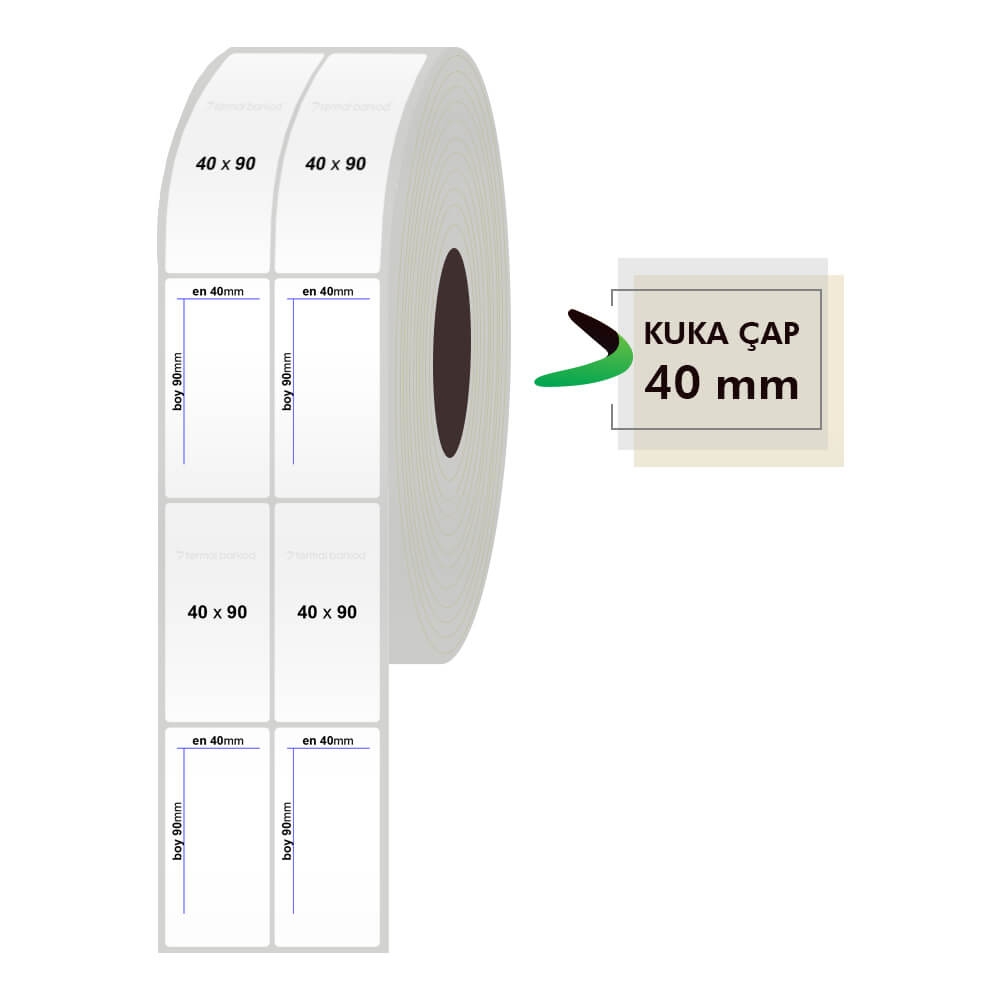 40mm x 90mm 2li Silvermat Etiket