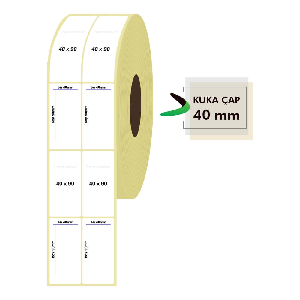 40mm x 90mm 2li Vellum Etiket