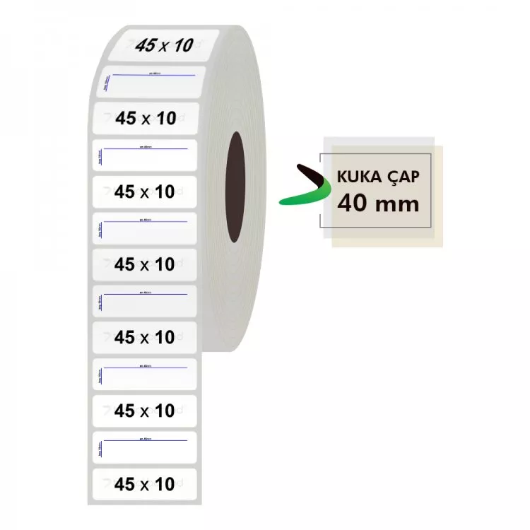45mm x 10mm Silvermat Etiket (Sticker)