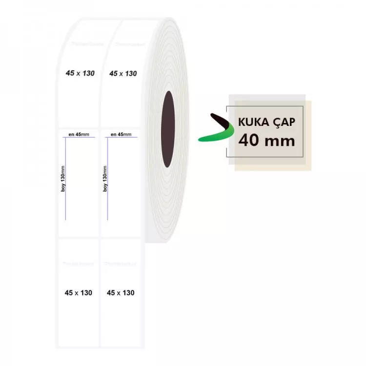 45mm x 130mm 2li PP Şeffaf Etiket