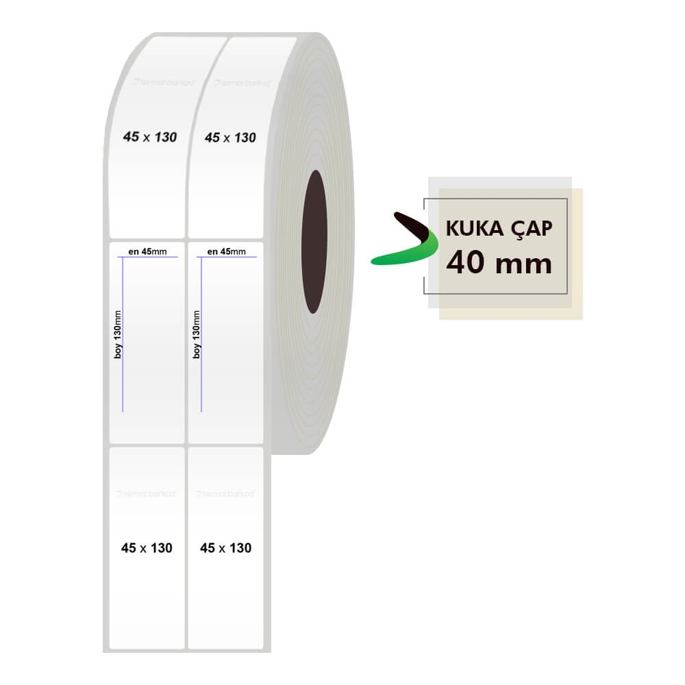 45mm x 130mm 2li Silvermat Etiket