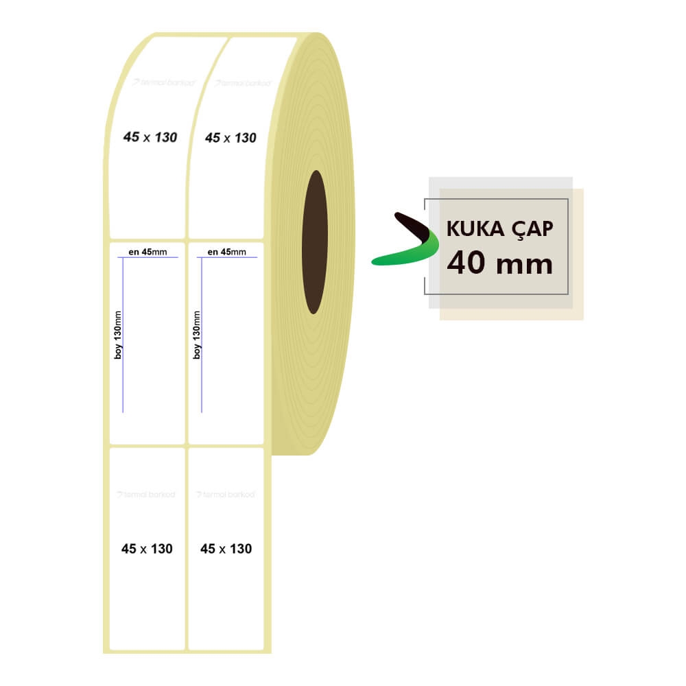 45mm x 130mm 2li Termal Etiket