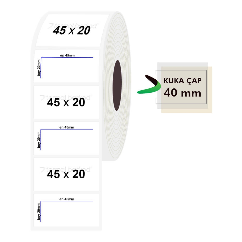 45mm x 20mm Şeffaf Etiket