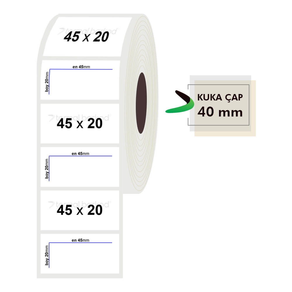 45mm x 20mm Opak Etiket