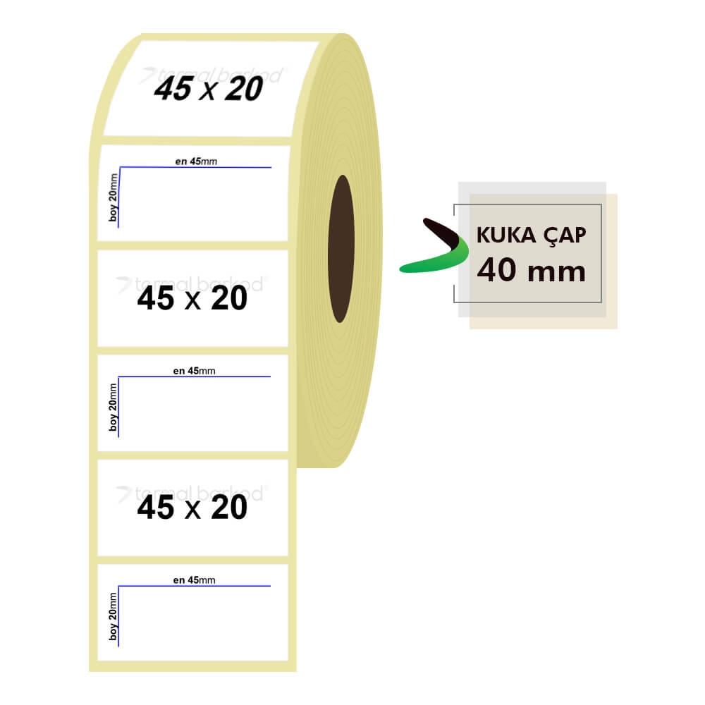 45mm x 20mm Termal Etiket