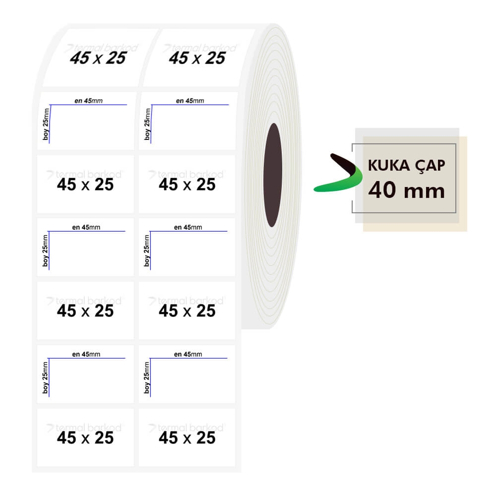 45mm x 25mm 2'li Şeffaf Etiket