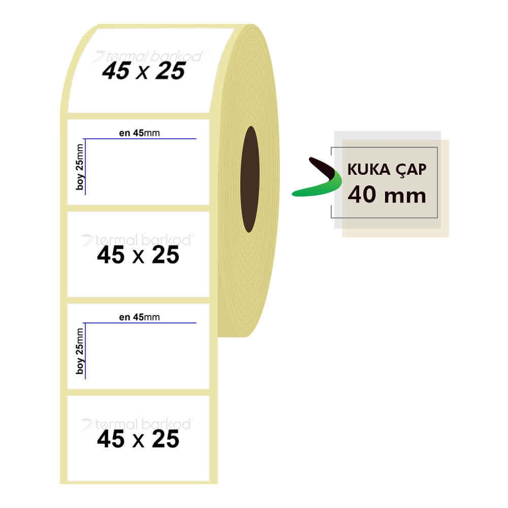 45mm x 25mm Termal Etiket