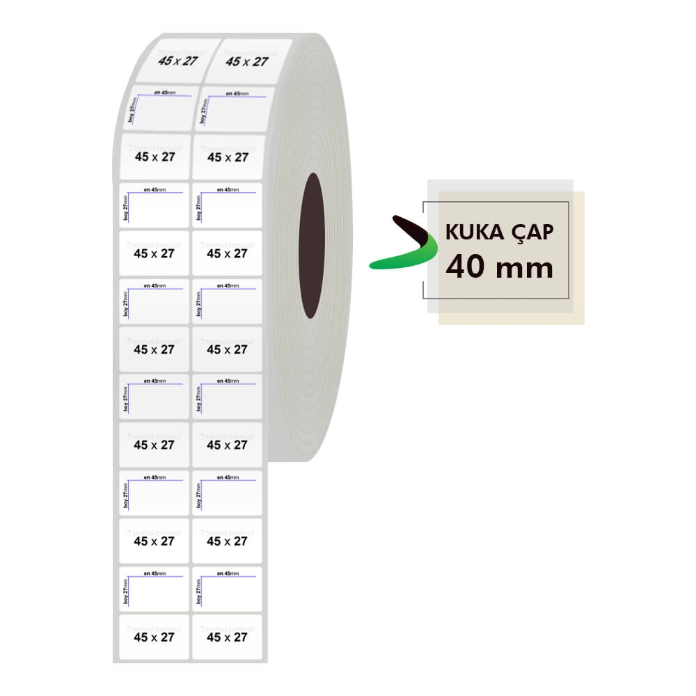 45mm x 27mm 2li Silvermat Etiket