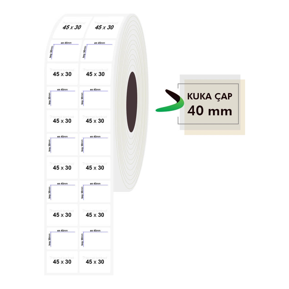 45mm x 30mm 2li PP Şeffaf Etiket