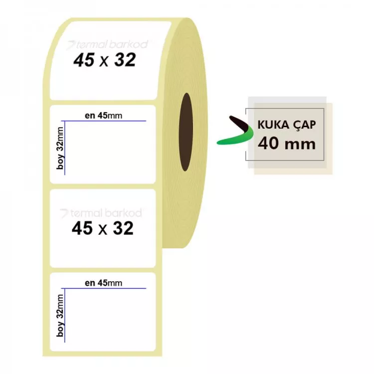45mm x 32mm Termal Etiket (Sticker)