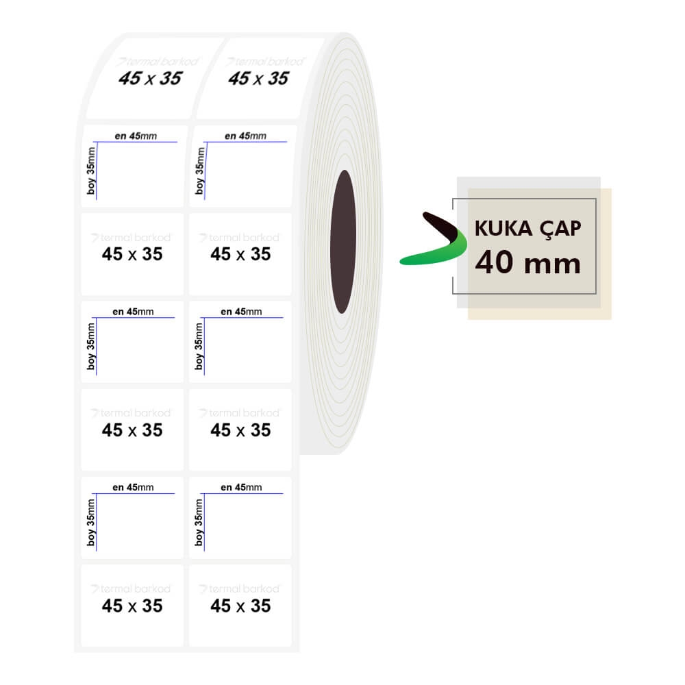 45mm x 35mm 2li PP Şeffaf Etiket