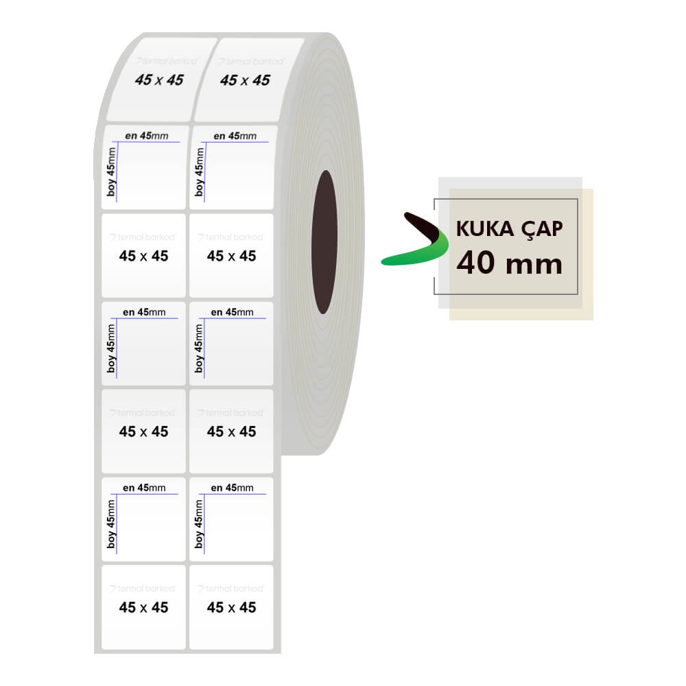 45mm x 45mm 2li Silvermat Etiket