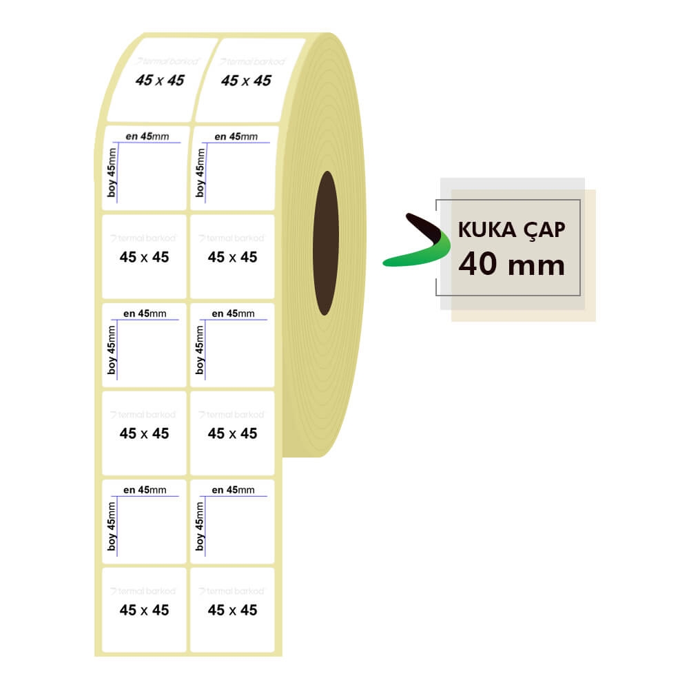 45mm x 45mm 2li Termal Etiket