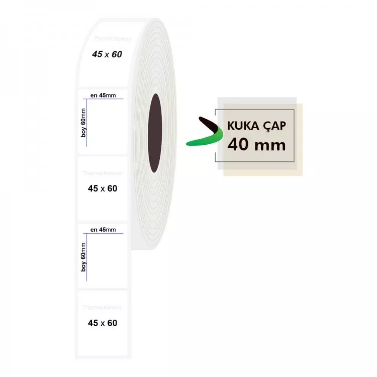 45mm x 60mm PP Şeffaf Etiket