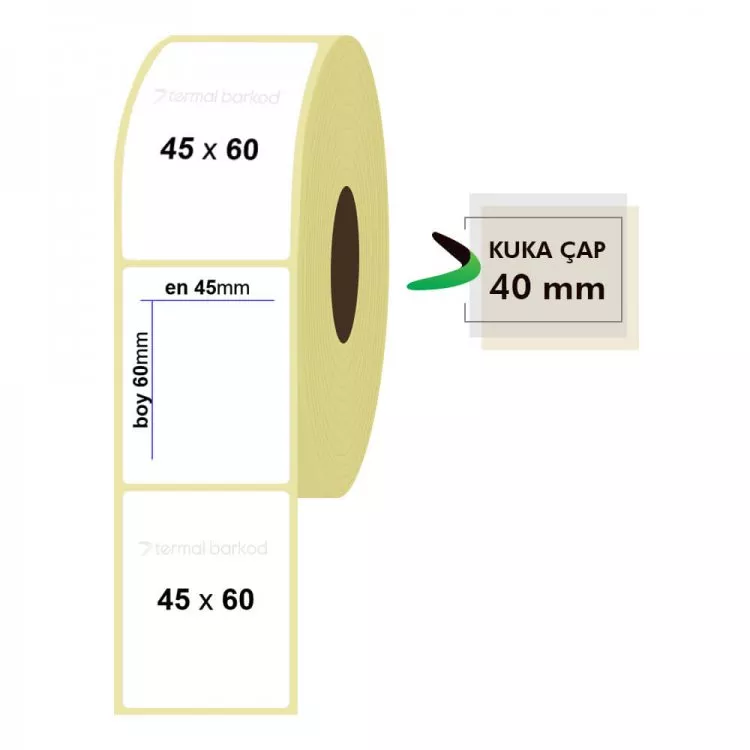 45mm x 60mm Termal Etiket (Sticker)