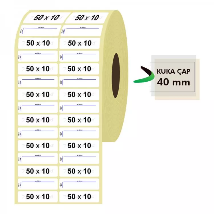 50mm x 10mm 2'li Vellum Etiket