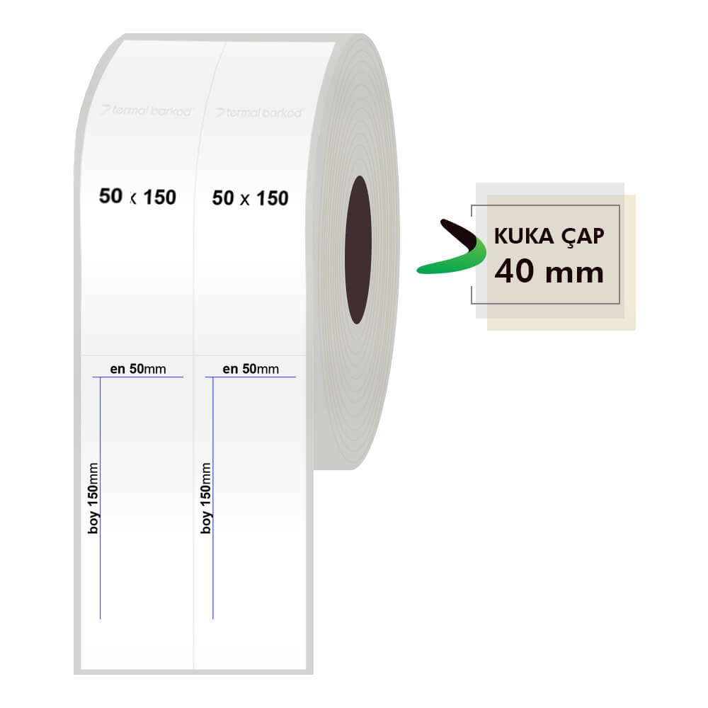 50mm x 150mm 2li Bitişik Silvermat Etiket