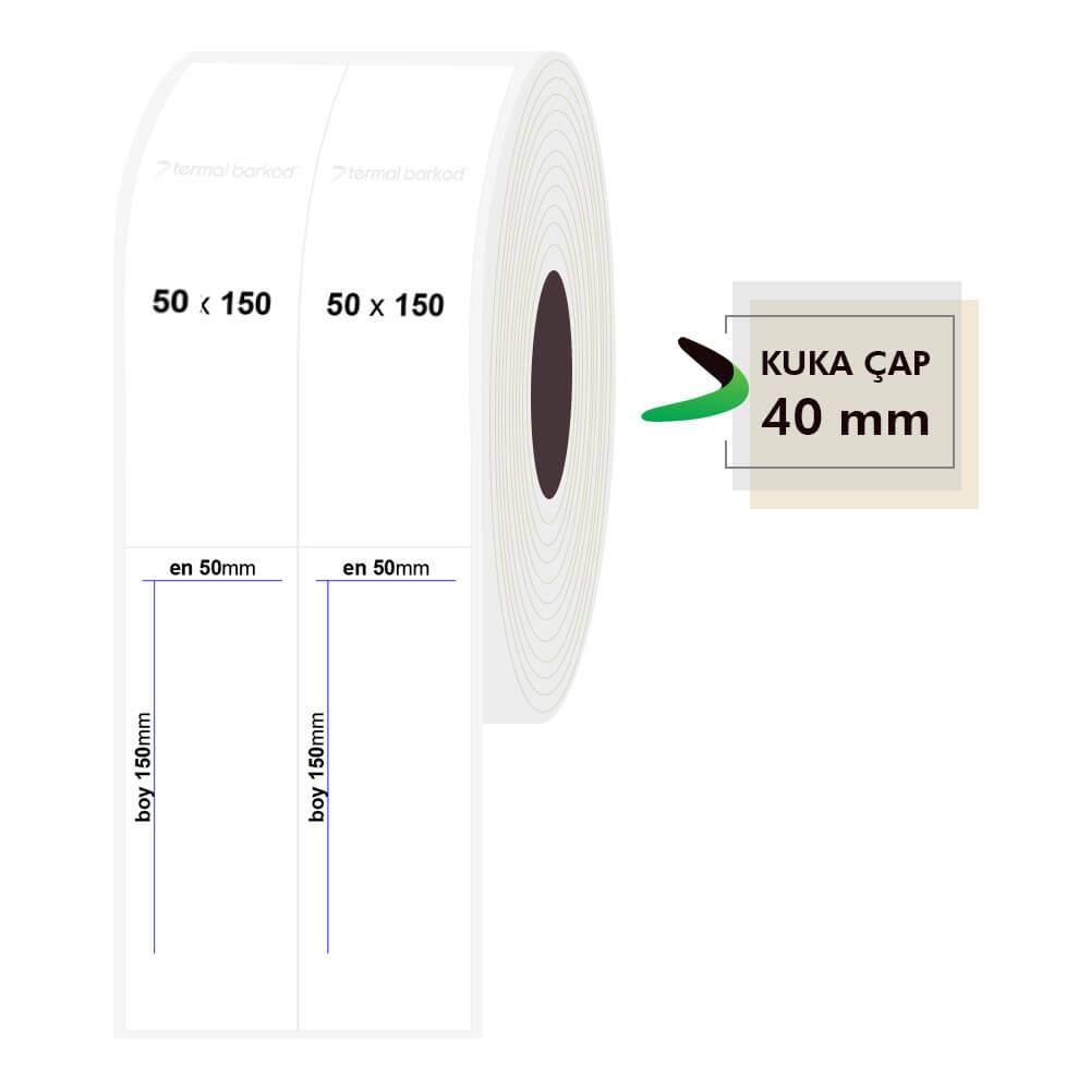 50mm x 150mm 4lü Bitişik PP Şeffaf Etiket
