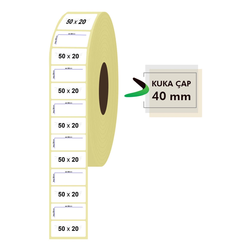 50mm x 20mm Termal Etiket